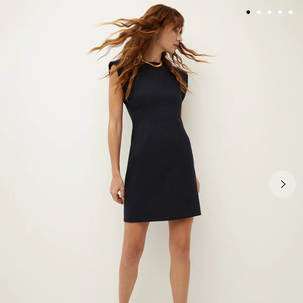 Veronica Beard Rosedale Linen Dress Navy FREE SHIPPING